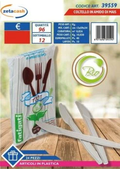 COLTELLO BIODEGRADABILE IN AMIDO DI MAIS 24 PEZZI