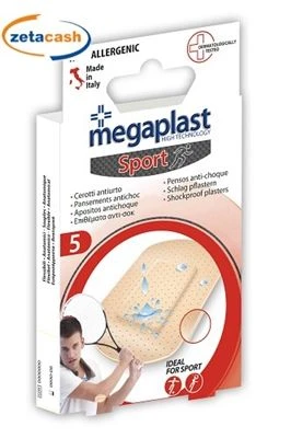 CEROTTI 5 PEZZI ANTIURTO MEGAPLAST SPORT 5X7CM