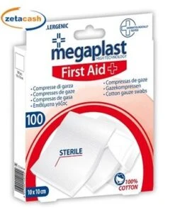 COMPRESSE DI GARZA 100 PEZZI MEGAPLAST 10 X 10 CM