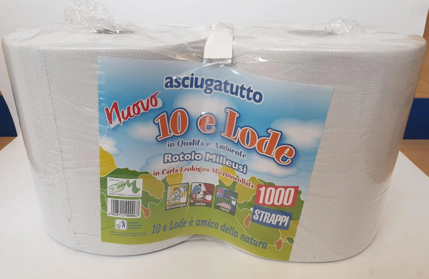 ASCIUGATUTTO 2 ROTOLI 1000 STRAPPI CARTA ECOLOGICA 10 E LODE 1 ASCIUGATUTTO 2 ROTOLI 1000 STRAPPI CARTA ECOLOGICA 10 E LODE