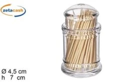 PORTASTUZZICADENTI 3 PEZZI IN PLASTICA TRASPARENTE 7 CM